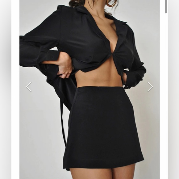 Other - satin black skirt set